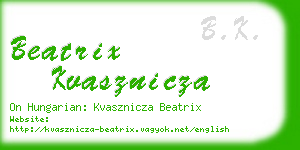 beatrix kvasznicza business card